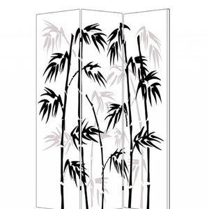 1 X 48 X 72 Multi Color Wood Canvas Bamboo Leaf  Screen