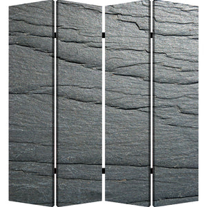 1" X 84" X 84" Multi Color Wood Canvas Black Slate  Screen