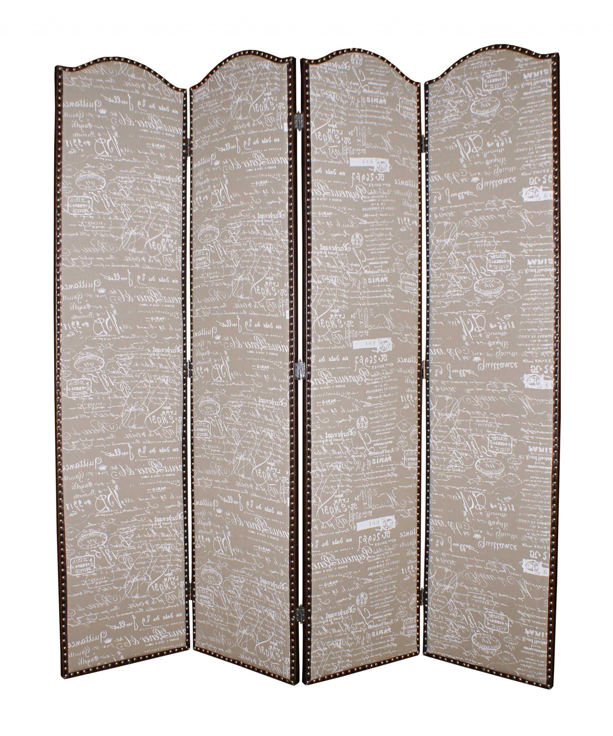 Tan Wood Galore Screen - 1 x 80 x 84