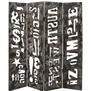 1" X 60" X 71" Brown Distressed Wooden  Screen