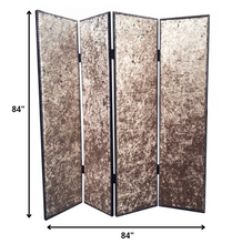 Tan Wood & Fabric  Screen - 1 x 84 x 84