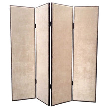 Tan Wood & Fabric  Screen - 1 x 84 x 84