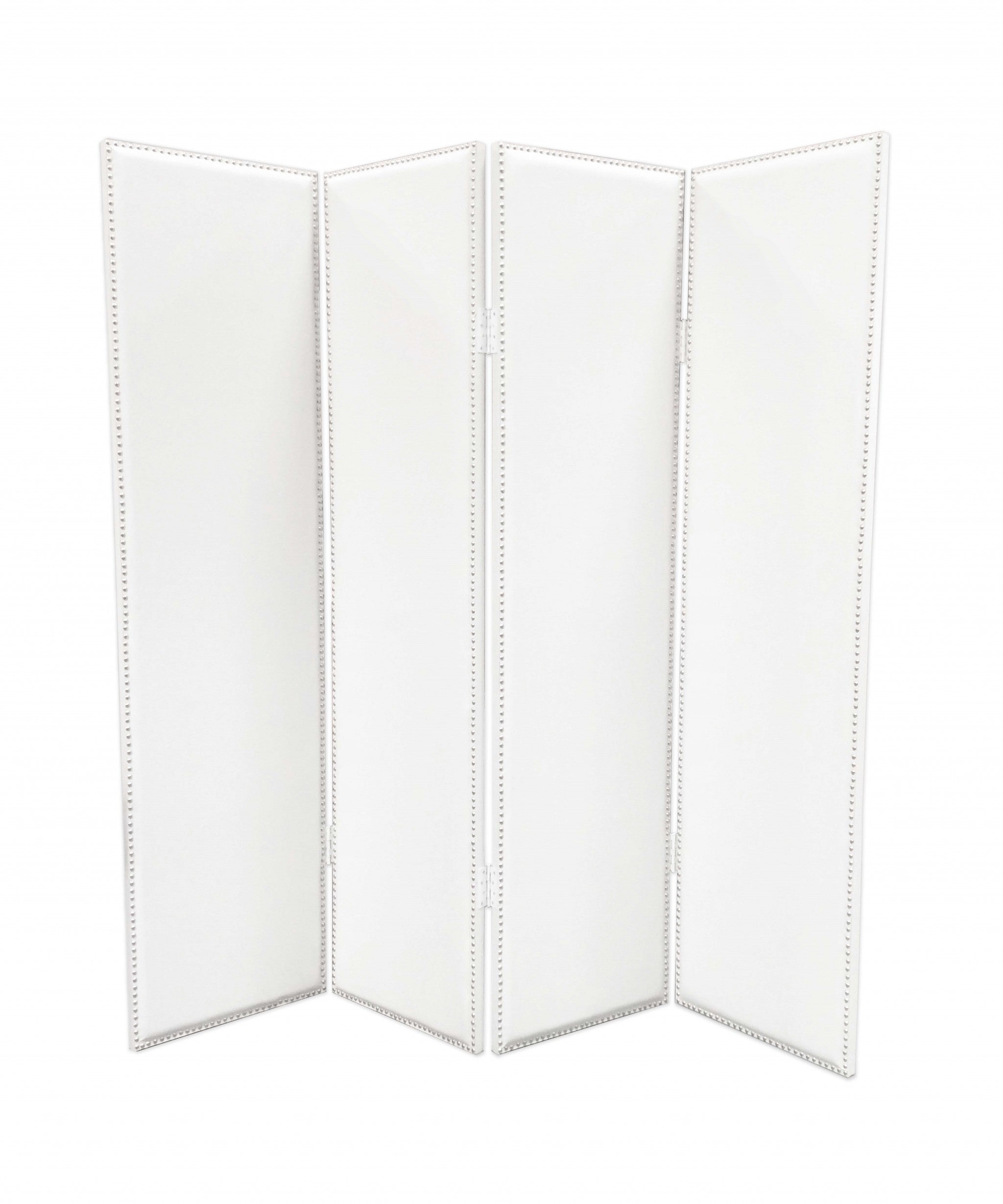 1 X 84 X 84 White Faux Leather  Screen