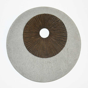 1 X 26 X 26 Brown & Gray Round Double Layer Ribbed  Wall Decor