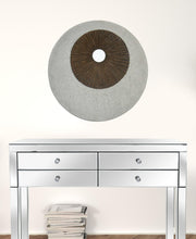 1 X 26 X 26 Brown & Gray Round Double Layer Ribbed  Wall Decor