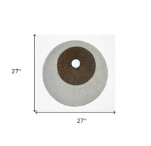1 X 26 X 26 Brown & Gray Round Double Layer Ribbed  Wall Decor