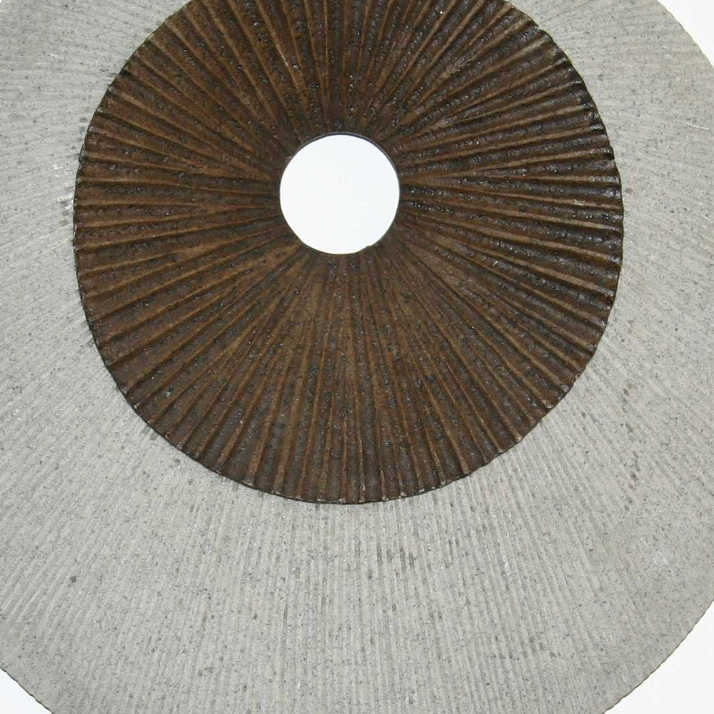 1 X 26 X 26 Brown & Gray Round Double Layer Ribbed  Wall Decor