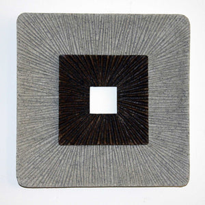 Modern Brown And Gray Ribbed Square Wall Art