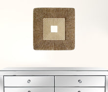 1 X 14 X 14 Brown Concave Square Double Layer Ribbed  Wall Plaque Set Of 2