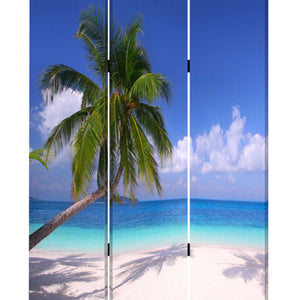 1 X 48 X 72 Multi Color Wood Canvas Paradise  Screen