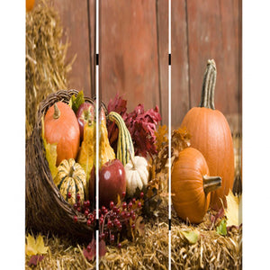 1 X 48 X 72 Multi Color Wood Canvas Harvest  Screen