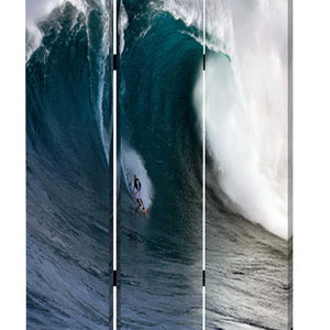 1 X 48 X 72 Multi Color Wood Canvas Wave  Screen