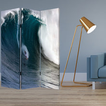 1 X 48 X 72 Multi Color Wood Canvas Wave  Screen