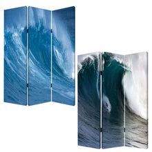 1 X 48 X 72 Multi Color Wood Canvas Wave  Screen
