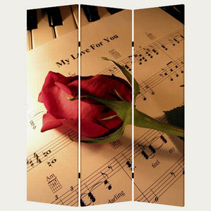 1 X 48 X 72 Multi Color Wood Canvas Music  Screen