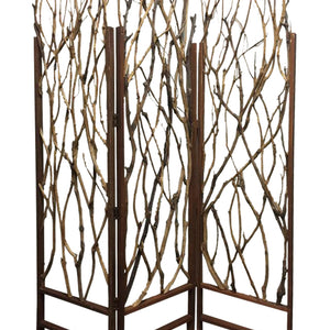 1" X 58" X 70" Brown Wood Tree  Screen