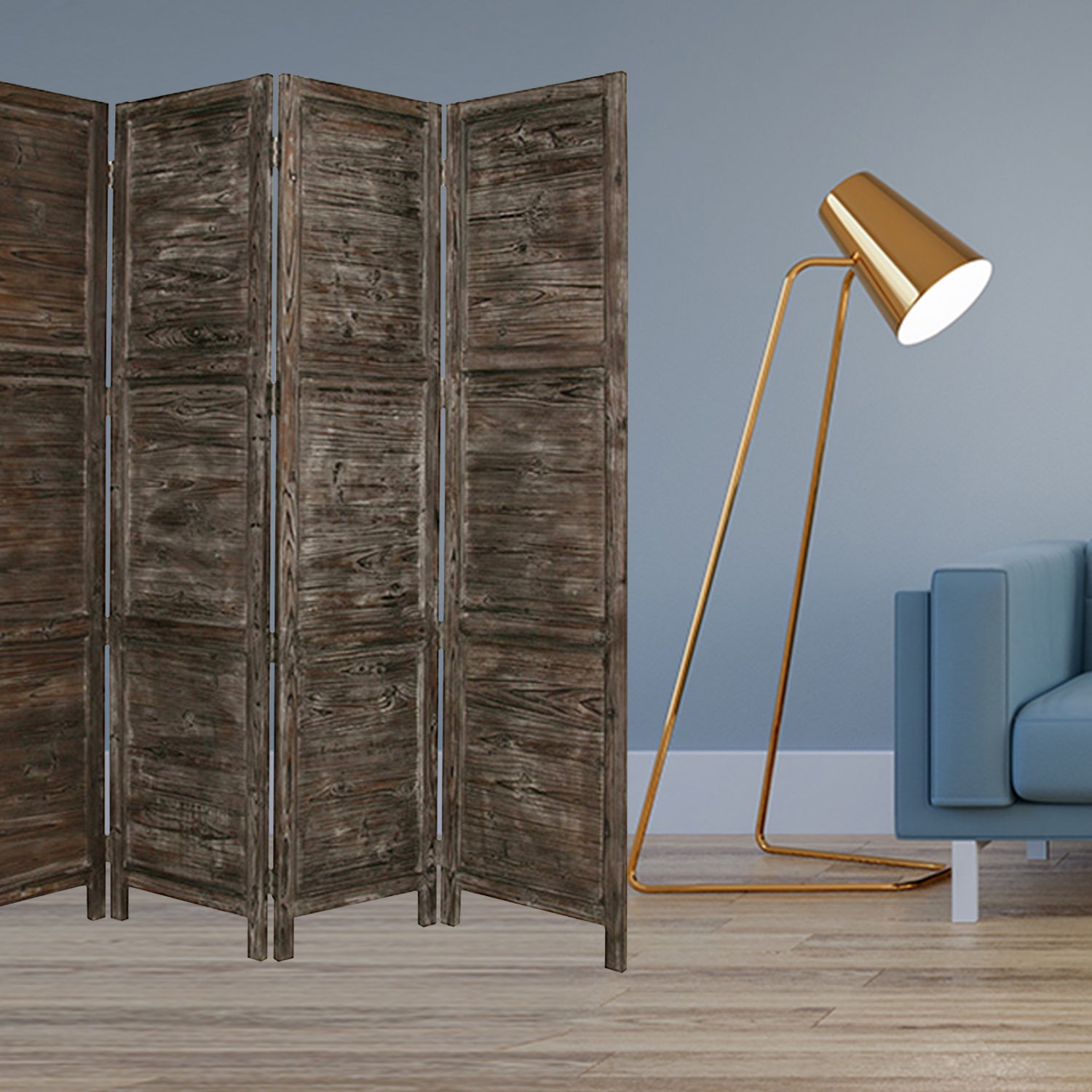 1" X 76" X 84" Black Wood Screen