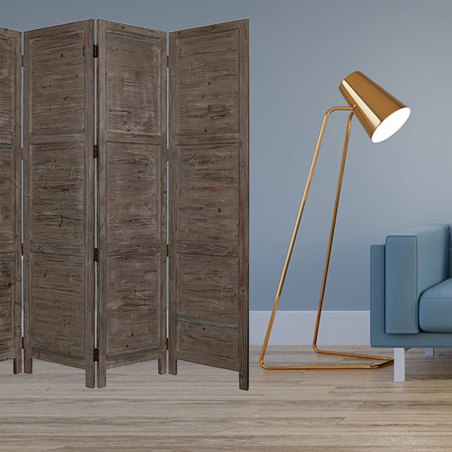 1" X 76" X 84" Black Wood Screen