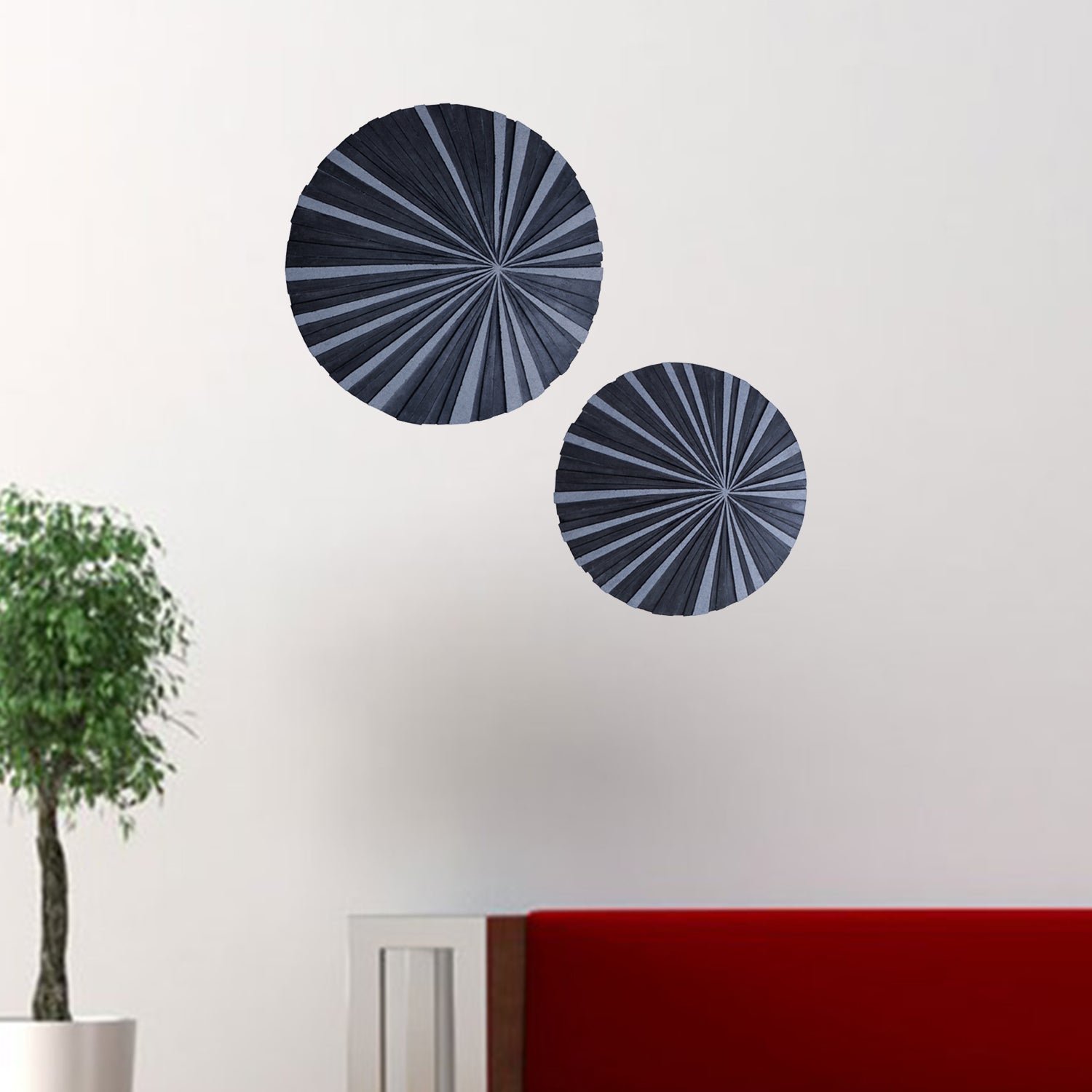 Arenisca de 1" x 19" x 19", finamente pulida, redonda con acabado acanalado Stardust - Decoración de pared