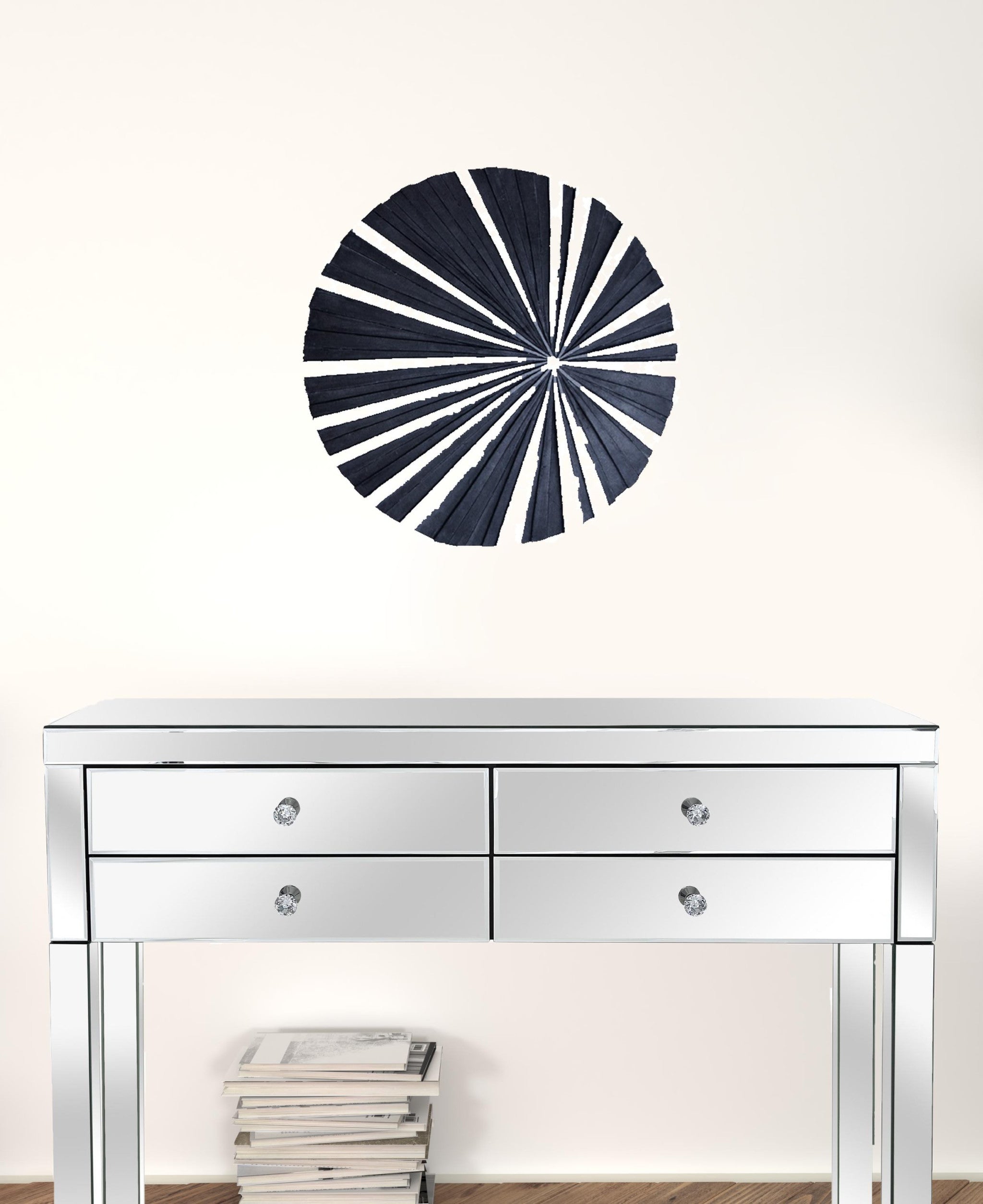 Arenisca de 1" x 19" x 19", finamente pulida, redonda con acabado acanalado Stardust - Decoración de pared