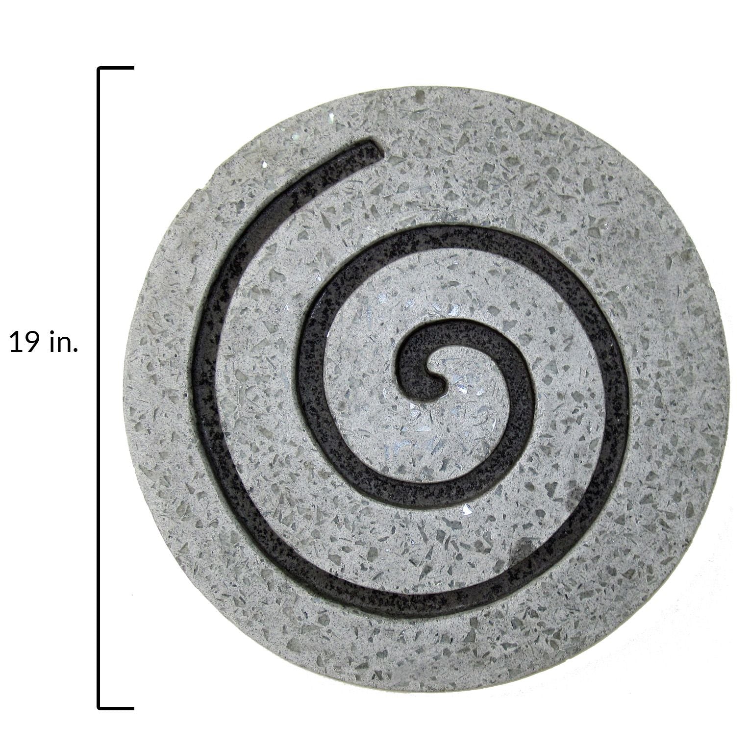 19" Gray Round Modern Spiral Wall Art