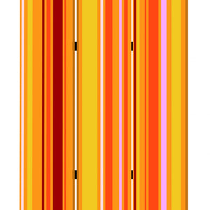 Multi Color Wood Canvas Deep Saffron Screen - 1 x 48 x 72