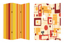 Multi Color Wood Canvas Deep Saffron Screen - 1 x 48 x 72