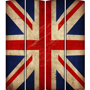 1 X 84 X 84 Multi Color Wood Canvas Union Jack  Screen