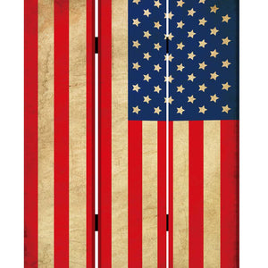 1 X 48 X 72 Multi Color Wood Canvas American Flag  Screen