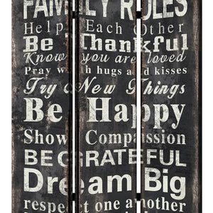 1 X 48 X 72 Multi Color Wood Canvas Family Rule  Screen