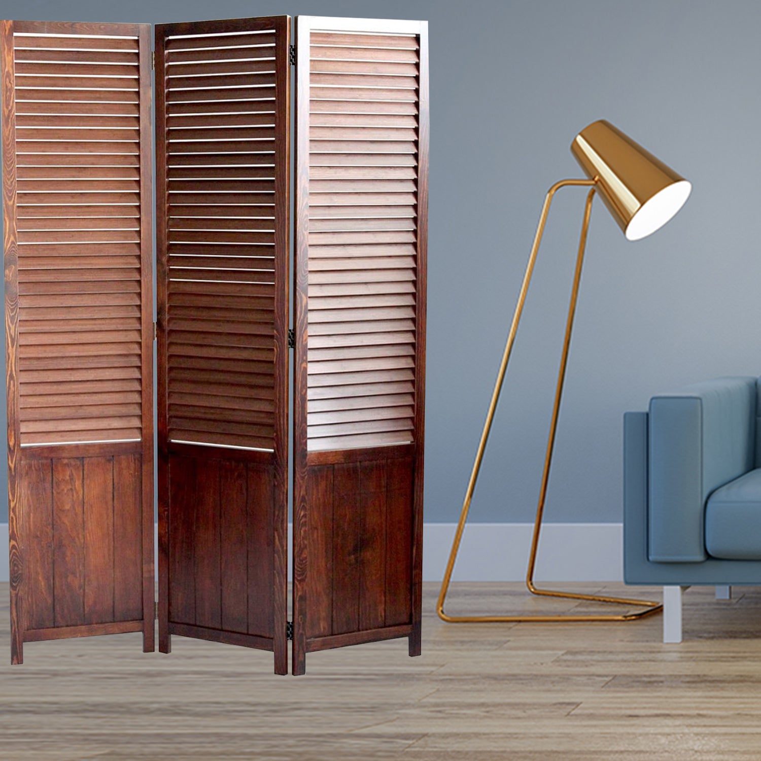 1" X 47" X 67" Brown Wood  Screen