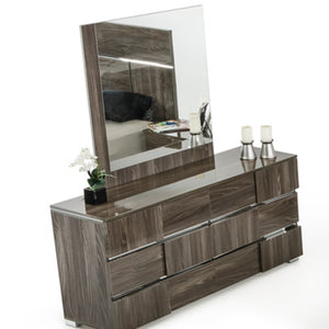 Espejo de vidrio y chapa Mdf de ébano de 39"