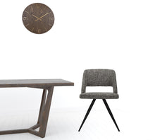 Set Of 2 Modern Grey Fabric Dining Chair With Sleek Black Legs