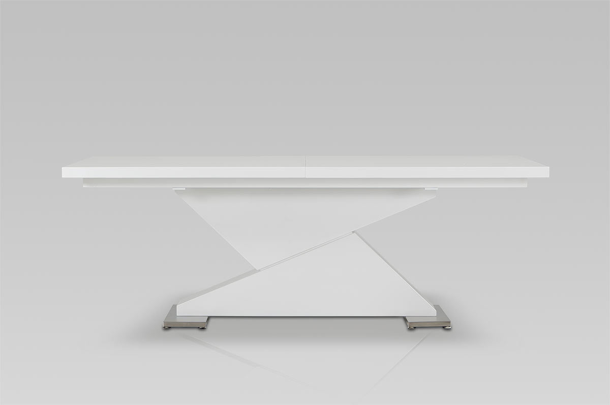 30" White Mdf And Steel Dining Table