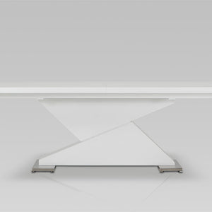 30" White Mdf And Steel Dining Table