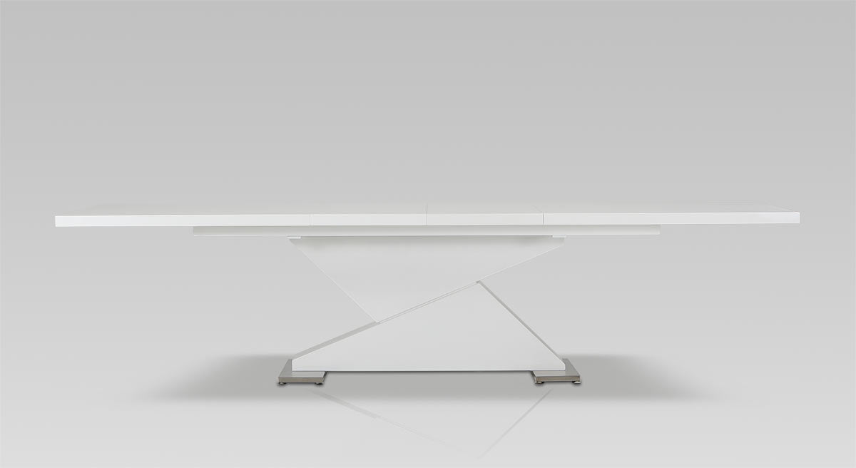 30" White Mdf And Steel Dining Table