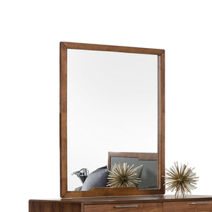 40" Walnut Mdf  Veneer  And Glass Mirror