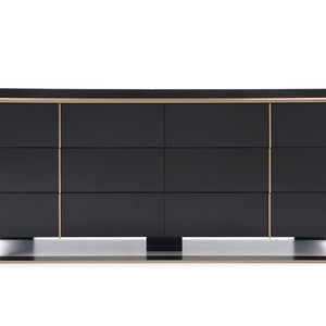29" Black And Brushed Bronze Dresser
