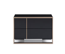 Modern Brushed Black And Bronze Nightstand