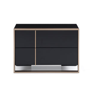 Modern Brushed Black And Bronze Nightstand