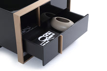 Modern Brushed Black And Bronze Nightstand