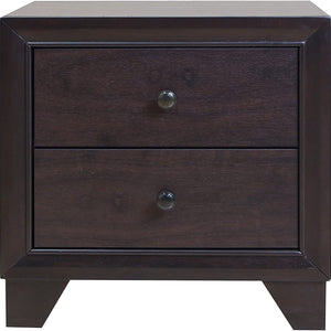 22" X 16" X 22" Espresso Rubber Wood Nightstand