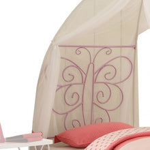 Cama Twin Tufted Morada y Blanca con Colchón