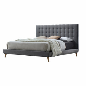 89" X 85" X 46" Light Gray Fabric King Bed