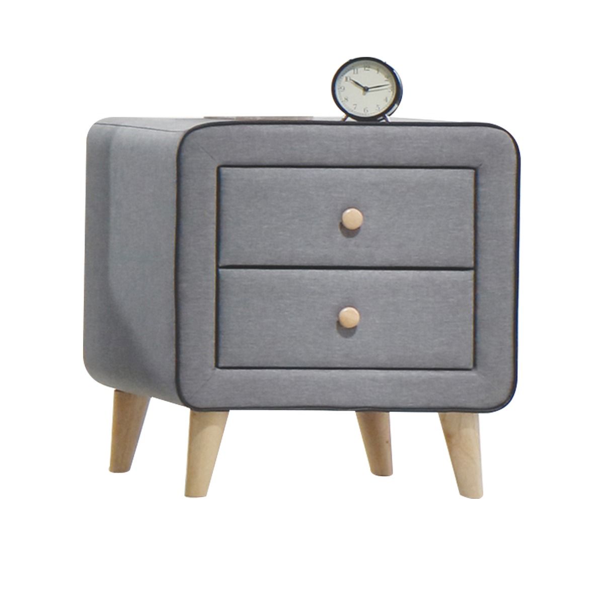 Nightstand  Light Gray Fabric