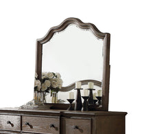 Espejo de pared biselado con acabado gris envejecido