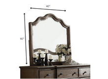 Espejo de pared biselado con acabado gris envejecido