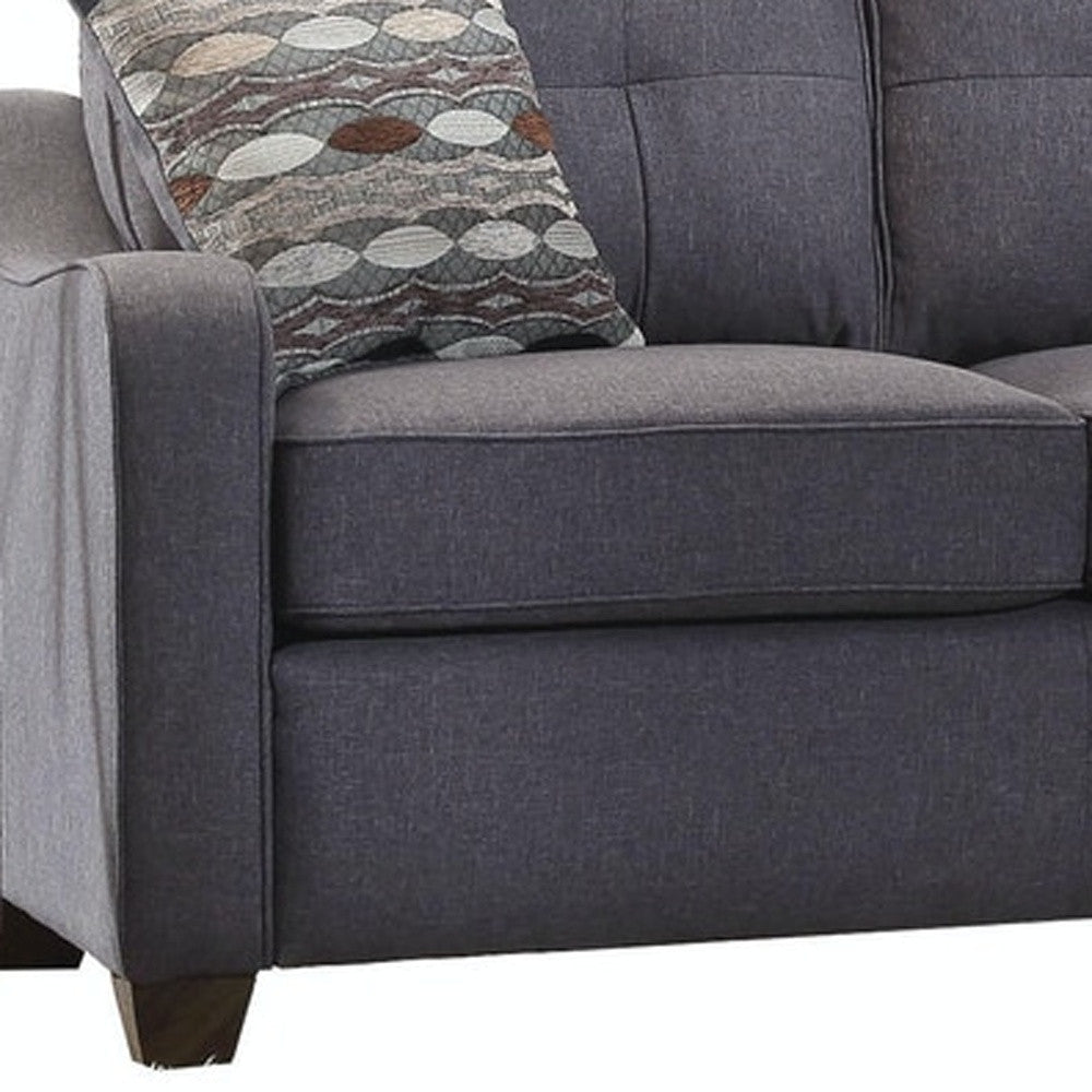 Gray Linen Loveseat - 50" X 31" X 35"