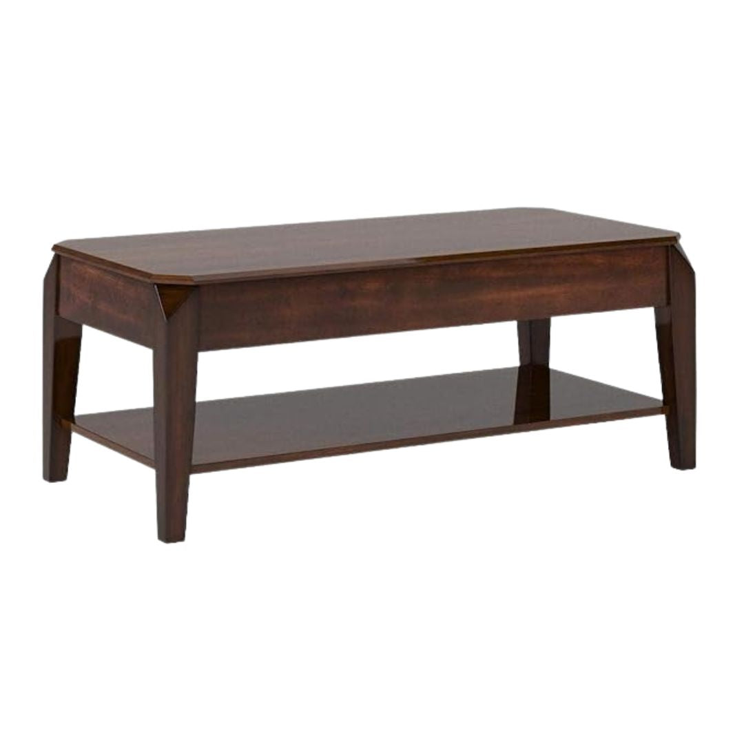 47" X 23" X 19" Walnut Coffee Table With Lift Top
