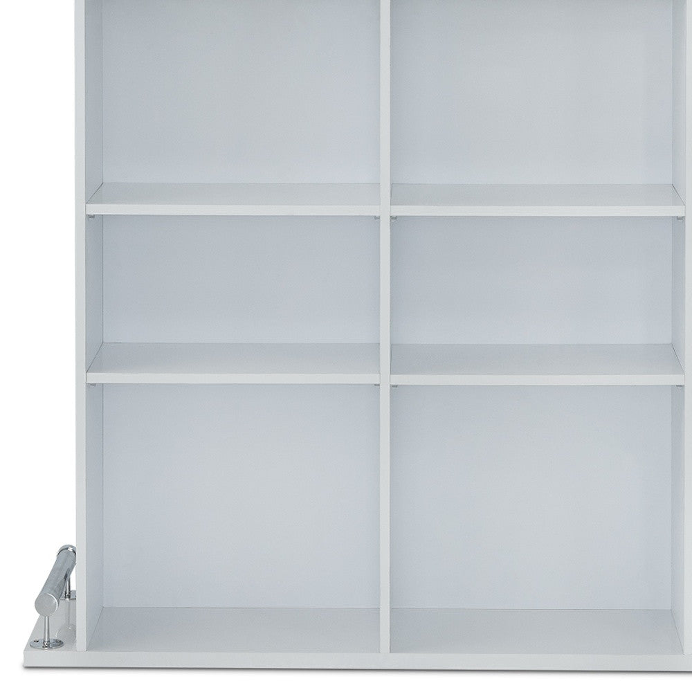 Mesa de bar rectangular blanca de madera manufacturada de 47"